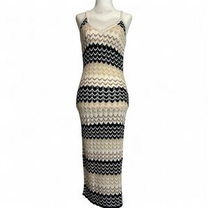 Say What? Black and Cream Chevron Maxi Dress